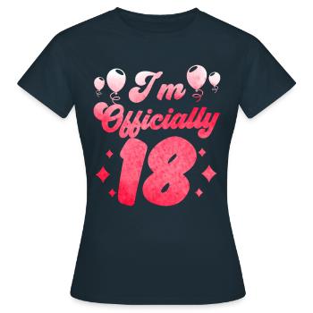 Ich Bin Offiziell 18 Achtzehn Geburtstag Feier - Frauen T-Shirt - Navy - Vorne - AI Model Female 172 dark (172cm)