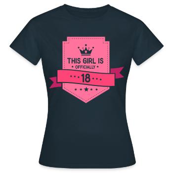 This girl is officially 18 eighteen celebration - Women's T-Shirt - navy - Front - AI Model Female 172 dark (172cm)