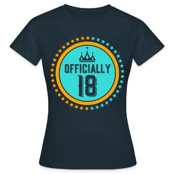 Offiziell 18 Geburtstag Achtzehn Geburtstagskind - Frauen T-Shirt - Navy - Vorne - AI Model Female 172 dark (172cm)