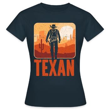 Texaner Stolz Texas Sprüche Texanisch - Frauen T-Shirt - Navy - Vorne - AI Model Female 172 dark (172cm)