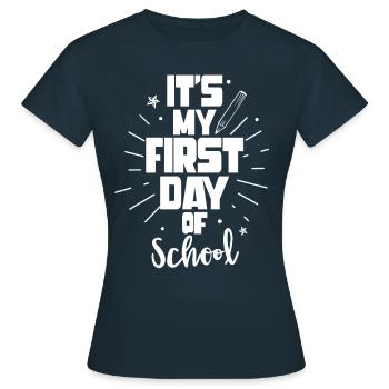 C’est mon premier jour d’école Retour à l’école - T-shirt Femme - marine - Devant - AI Model Female 172 dark (172cm)