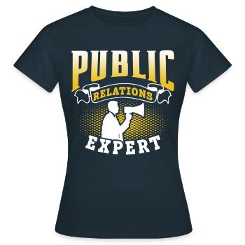Public Relations Experte Job Beruf PR - Frauen T-Shirt - Navy - Vorne - AI Model Female 172 dark (172cm)