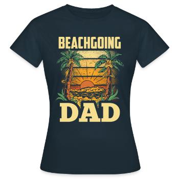 Visite de la plage Father Beach plage plage vacances plage plage - T-shirt Femme - marine - Devant - AI Model Female 172 dark (172cm)