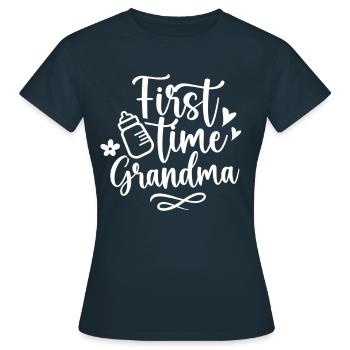 Das Erste Mal Oma Erstes Mal Großeltern Süß - Frauen T-Shirt - Navy - Vorne - AI Model Female 172 dark (172cm)