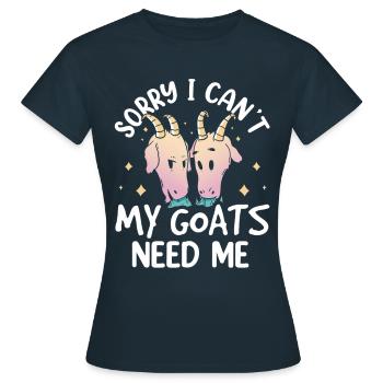 Malheureusement, mes chèvres n’ont pas besoin de moi animal - T-shirt Femme - marine - Devant - AI Model Female 172 dark (172cm)