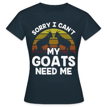 Malheureusement, mes chèvres n’ont pas besoin de moi animal - T-shirt Femme - marine - Devant - AI Model Female 172 dark (172cm)