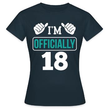 Ich Bin Offiziell 18 Geburtstag Achtzehn Feier - Frauen T-Shirt - Navy - Vorne - AI Model Female 172 dark (172cm)