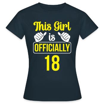 This girl is officially 18 eighteen celebration - Women's T-Shirt - navy - Front - AI Model Female 172 dark (172cm)