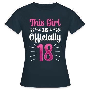 This girl is officially 18 eighteen celebration - Women's T-Shirt - navy - Front - AI Model Female 172 dark (172cm)