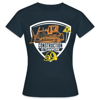Construction work is teamwork Construction Teamwork Construction site - Women's T-Shirt - navy - Front - AI Model Female 172 dark (172cm)
