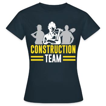 Équipe de construction Travail d’équipe Travail d’équipe Travailleurs de la construction - T-shirt Femme - marine - Devant - AI Model Female 172 dark (172cm)