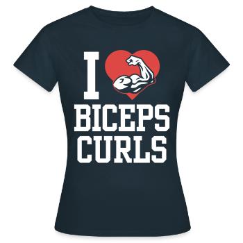 J’adore biceps boucles dictons muscles biceps - T-shirt Femme - marine - Devant - AI Model Female 172 dark (172cm)