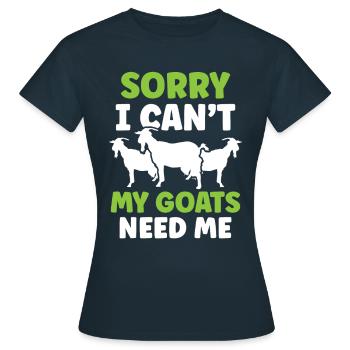 Malheureusement, mes chèvres n’ont pas besoin de moi animal - T-shirt Femme - marine - Devant - AI Model Female 172 dark (172cm)
