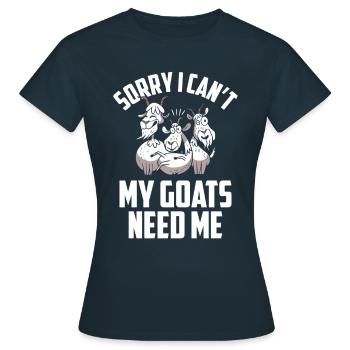 Malheureusement, mes chèvres n’ont pas besoin de moi animal - T-shirt Femme - marine - Devant - AI Model Female 172 dark (172cm)