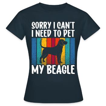 Kann Nicht Ich Muss Meinen Beagle Streicheln Hund - Frauen T-Shirt - Navy - Vorne - AI Model Female 172 dark (172cm)