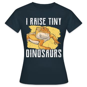 J’élève de minuscules dinosaures sur Bearded Dragon - T-shirt Femme - marine - Devant - AI Model Female 172 dark (172cm)