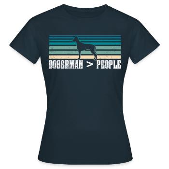 Doberman > humains Dobermans Doberman chiens - T-shirt Femme - marine - Devant - AI Model Female 172 dark (172cm)