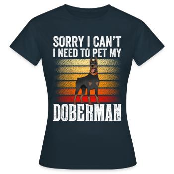 Kann Nicht Ich Muss Meinen Dobermann Streicheln - Frauen T-Shirt - Navy - Vorne - AI Model Female 172 dark (172cm)