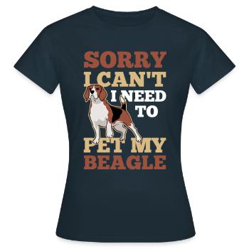Kann Nicht Ich Muss Meinen Beagle Streicheln Hund - Frauen T-Shirt - Navy - Vorne - AI Model Female 172 dark (172cm)