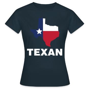 Texan Texas Pride Dictons Texan - T-shirt Femme - marine - Devant - AI Model Female 172 dark (172cm)