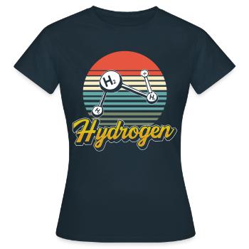 Élément hydrogène Énergie Hydrogène - T-shirt Femme - marine - Devant - AI Model Female 172 dark (172cm)