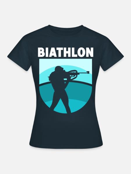 Biathlon Biathlons Biathletin Sport Biathlet - Frauen T-Shirt - Navy