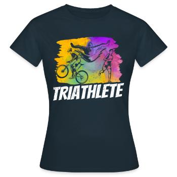 Triathlète Triathlète Triathlons Sport Triathlon - T-shirt Femme - marine - Devant - AI Model Female 172 dark (172cm)