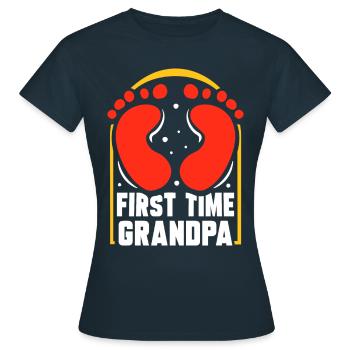 La première fois grand-père première fois grands-parents doux - T-shirt Femme - marine - Devant - AI Model Female 172 dark (172cm)