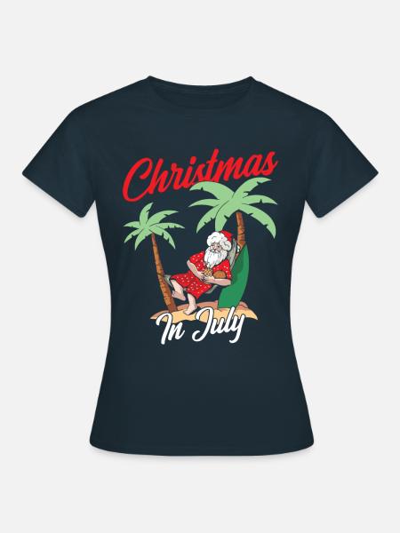 Weihnachten Im Juli Christmas In July Santa Humor - Dame-T-shirt - marineblå