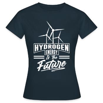 L’hydrogène est l’élément d’avenir L’hydrogène - T-shirt Femme - marine - Devant - AI Model Female 172 dark (172cm)