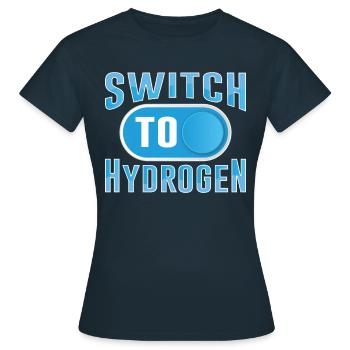 Passer à l’hydrogène énergie hydrogène - T-shirt Femme - marine - Devant - AI Model Female 172 dark (172cm)