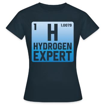 Hydrogen Expert Élément d’énergie hydrogène - T-shirt Femme - marine - Devant - AI Model Female 172 dark (172cm)