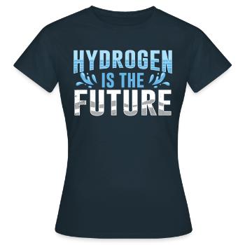 L’hydrogène est l’élément d’avenir L’hydrogène - T-shirt Femme - marine - Devant - AI Model Female 172 dark (172cm)