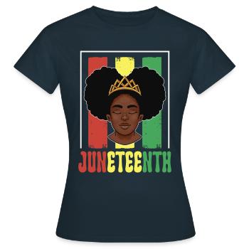 Juneteenth 1865 Black African American Afrika - Frauen T-Shirt - Navy - Vorne - AI Model Female 172 dark (172cm)