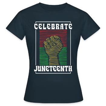 Feiert Den Juneteenth 1865 African American Black - Frauen T-Shirt - Navy - Vorne - AI Model Female 172 dark (172cm)