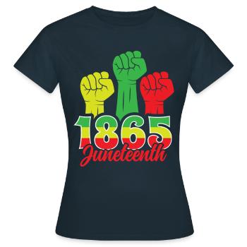 1865 Juneteenth Afrika Black African American - Frauen T-Shirt - Navy - Vorne - AI Model Female 172 dark (172cm)
