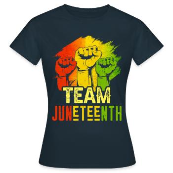 Équipe Juneteenth Black African American 1865 - T-shirt Femme - marine - Devant - AI Model Female 172 dark (172cm)