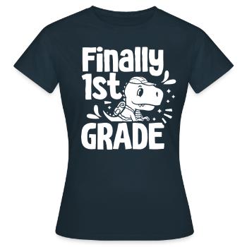 Endlich 1 Klasse Erste Klasse Erstklässler - Frauen T-Shirt - Navy - Vorne - AI Model Female 172 dark (172cm)