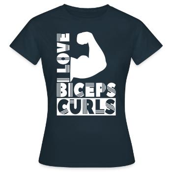 J’aime biceps boucles dictons biceps muscles - T-shirt Femme - marine - Devant - AI Model Female 172 dark (172cm)