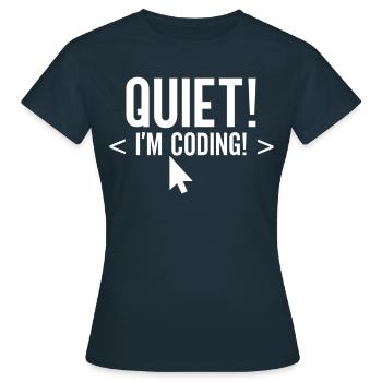 Silently I Programmer Codeur de programmation - T-shirt Femme - marine - Devant - AI Model Female 172 dark (172cm)