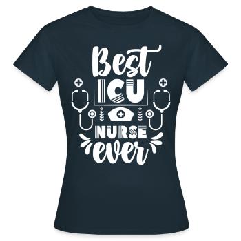 Best Intensive Care Nurse Ever - Women's T-Shirt - navy - Front - AI Model Female 172 dark (172cm)