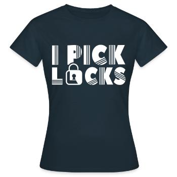I Crack Locks Lock Cracker Lock Picking - Women's T-Shirt - navy - Front - AI Model Female 172 dark (172cm)