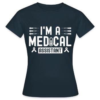 Je suis assistante médicale - T-shirt Femme - marine - Devant - AI Model Female 172 dark (172cm)