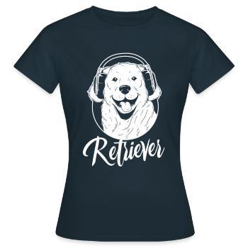 Retriever Chien de compagnie Dictons Retrievers - T-shirt Femme - marine - Devant - AI Model Female 172 dark (172cm)