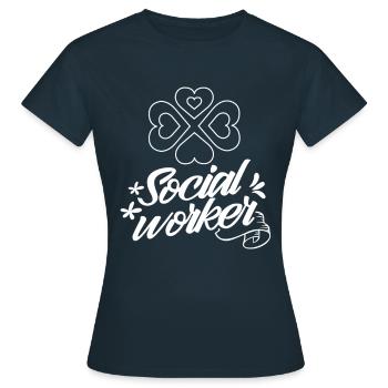 Profession de travailleur social Travail social Travailleur social - T-shirt Femme - marine - Devant - AI Model Female 172 dark (172cm)