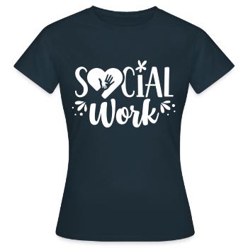 Profession de travailleur social Travailleur social Travail social - T-shirt Femme - marine - Devant - AI Model Female 172 dark (172cm)