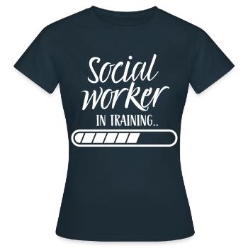 Travailleur social en formation Travailleur social - T-shirt Femme - marine - Devant - AI Model Female 172 dark (172cm)