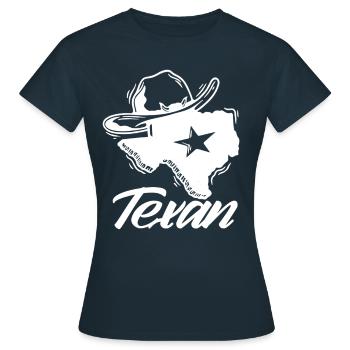 Texaner Sprüche Texanisch Texas Stolz - Frauen T-Shirt - Navy - Vorne - AI Model Female 172 dark (172cm)
