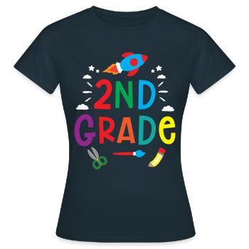École secondaire Élèves de deuxième année Enseignants - T-shirt Femme - marine - Devant - AI Model Female 172 dark (172cm)