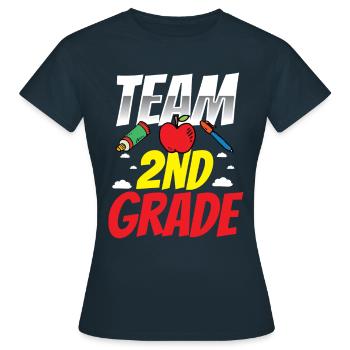 Équipe Deuxième classe Enseignant d’école de deuxième année - T-shirt Femme - marine - Devant - AI Model Female 172 dark (172cm)